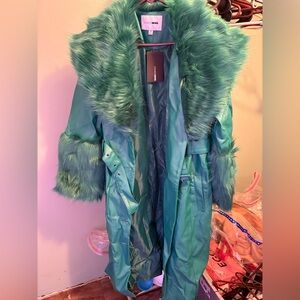 Fashion Nova Teal Faux Fur Women's Jacket